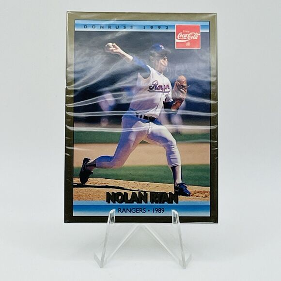 SEALED PACK OF 4 1992 DONRUSS COCA-COLA BASEBALL CARDS  NOLAN RYAN ON FRONT CARD - Picture 1 of 2